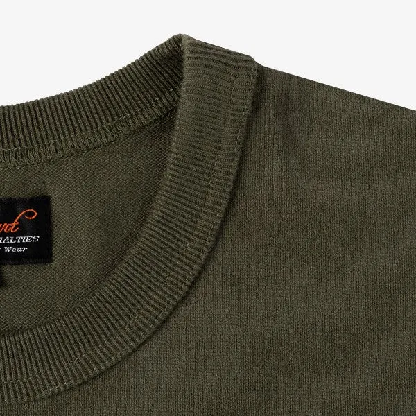11oz Cotton Knit Crew Neck T-Shirt - Olive IHT-1600-OLV