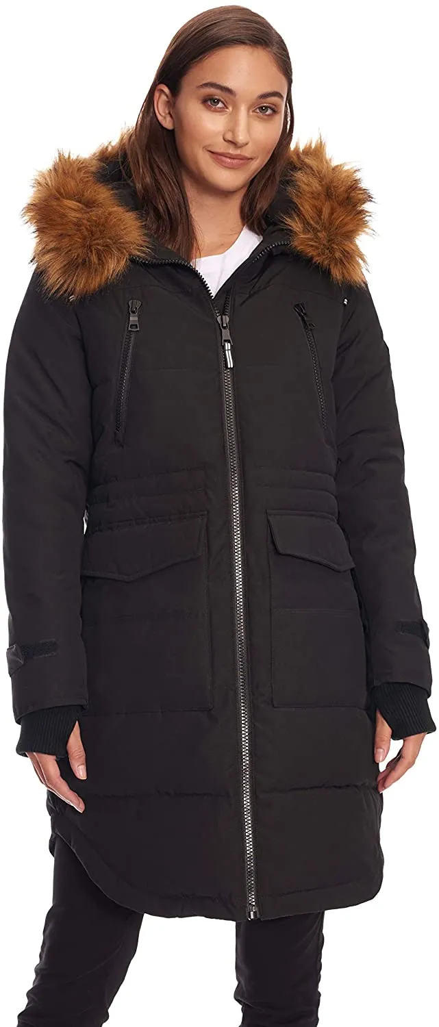 Alpine North Womens Vegan Down Drawstring Winter Parka