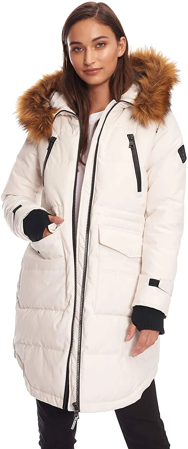 Alpine North Womens Vegan Down Drawstring Winter Parka