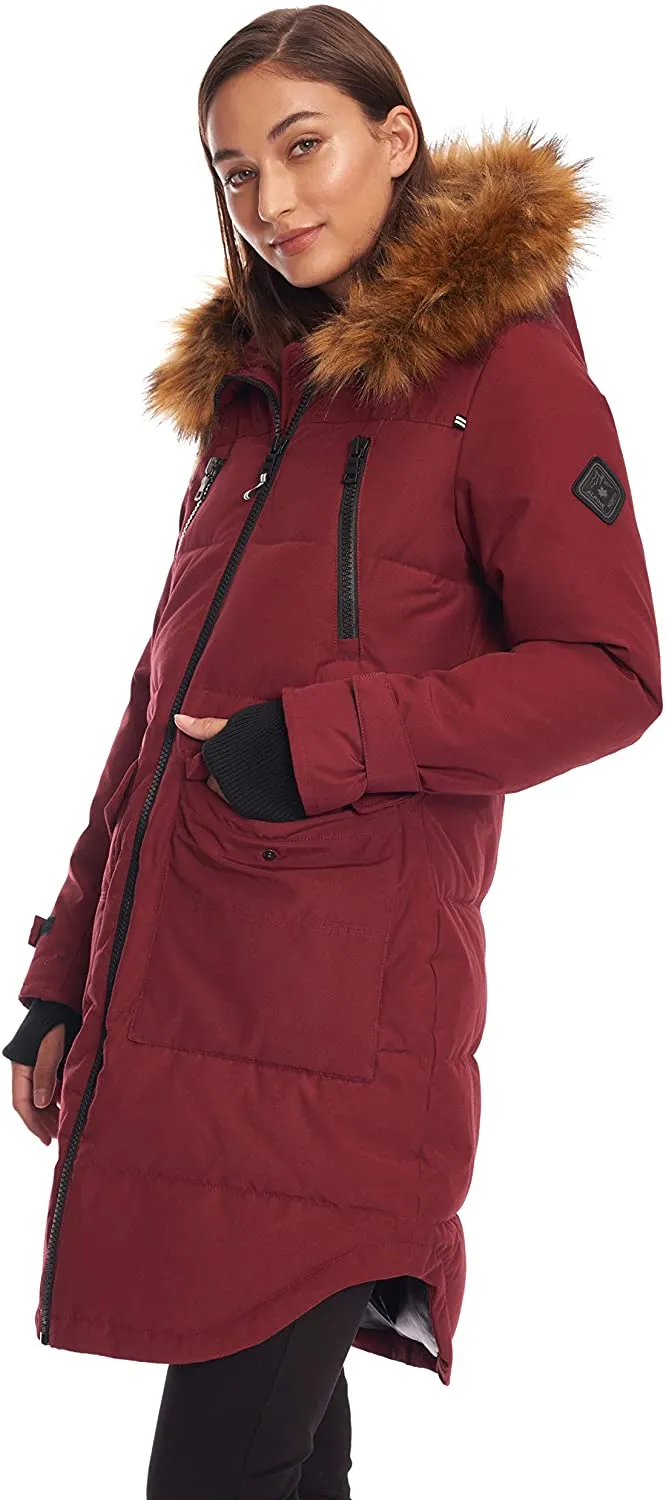 Alpine North Womens Vegan Down Drawstring Winter Parka