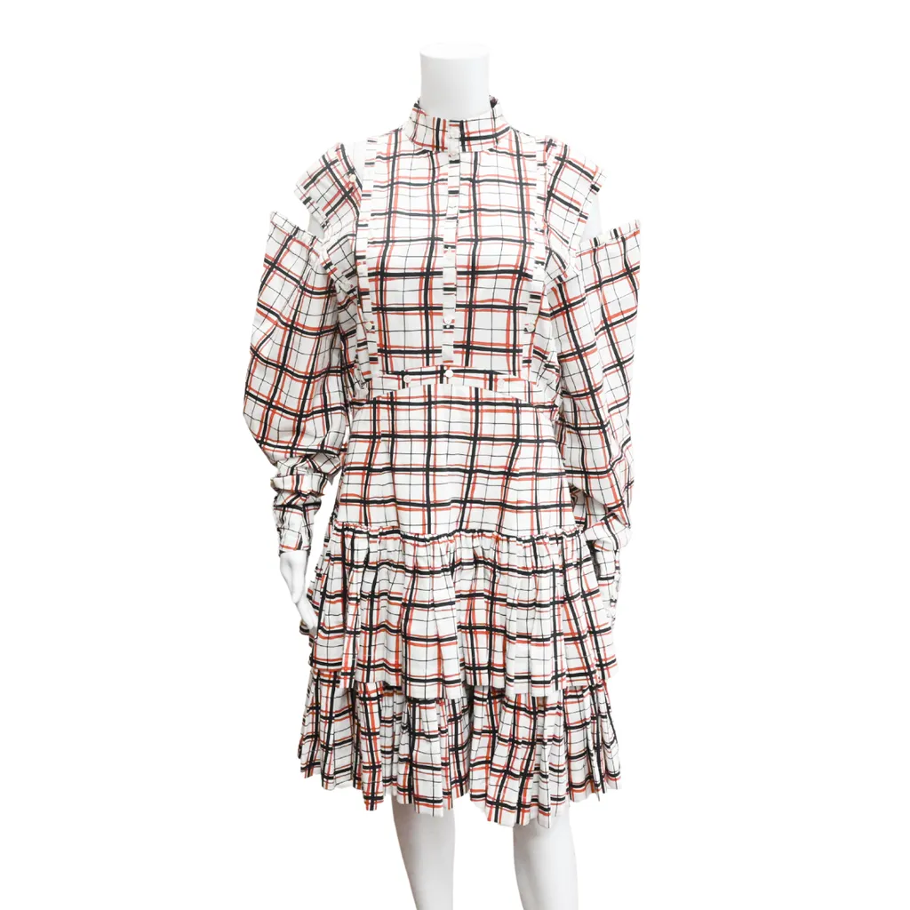 Black & Red Check Layered Dress