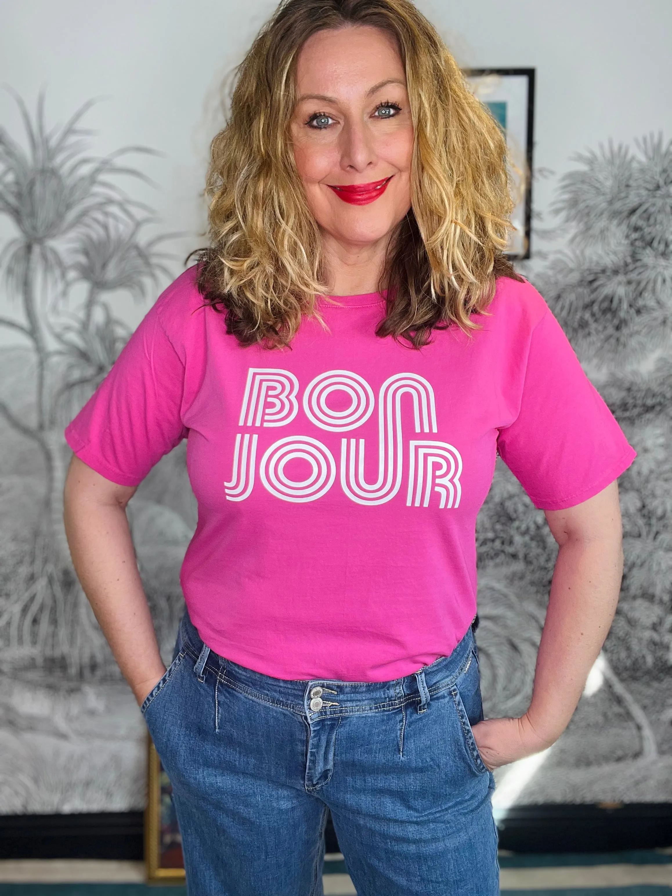 Blaire Bonjour Hot Pink T-Shirt