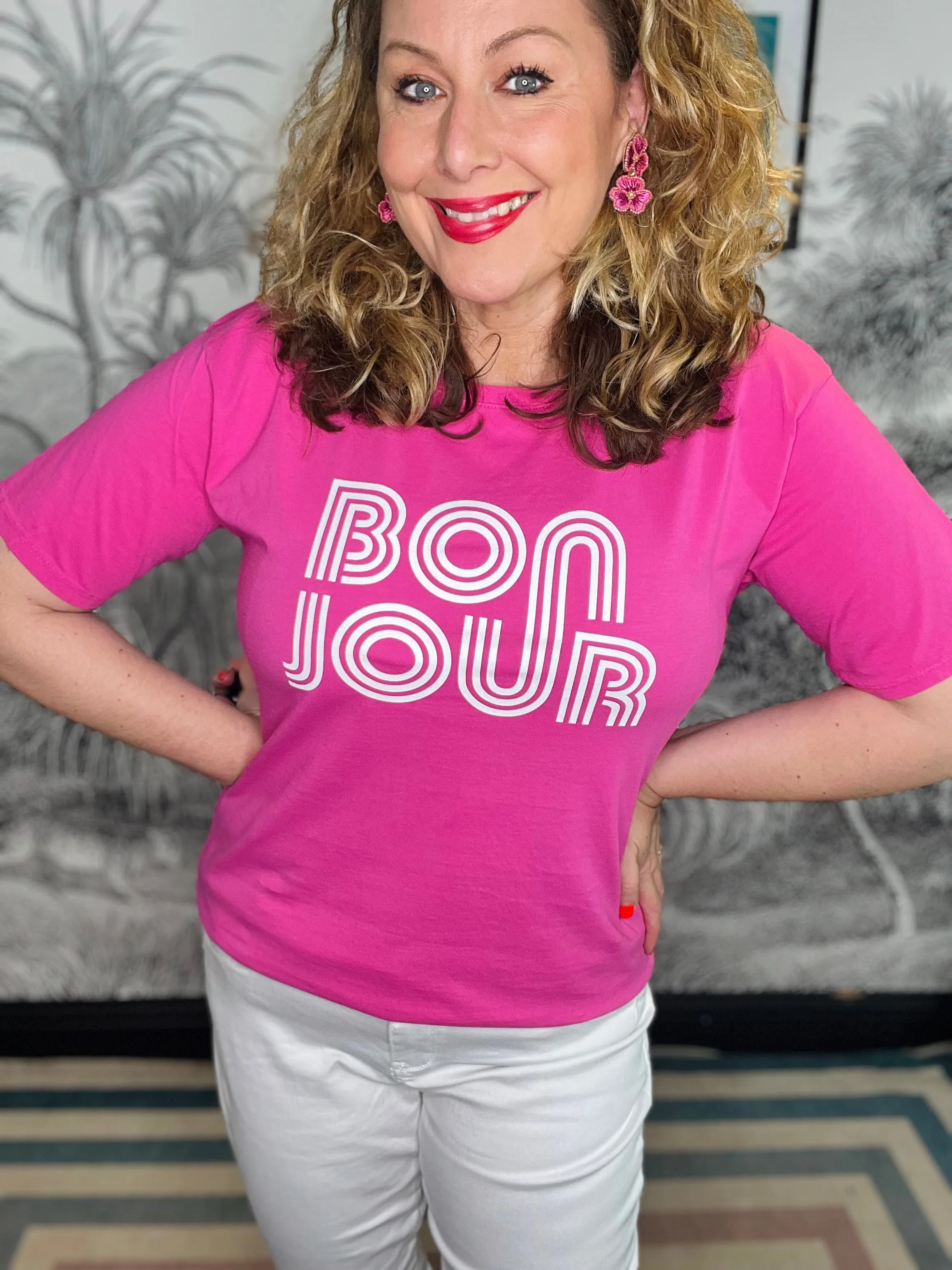 Blaire Bonjour Hot Pink T-Shirt
