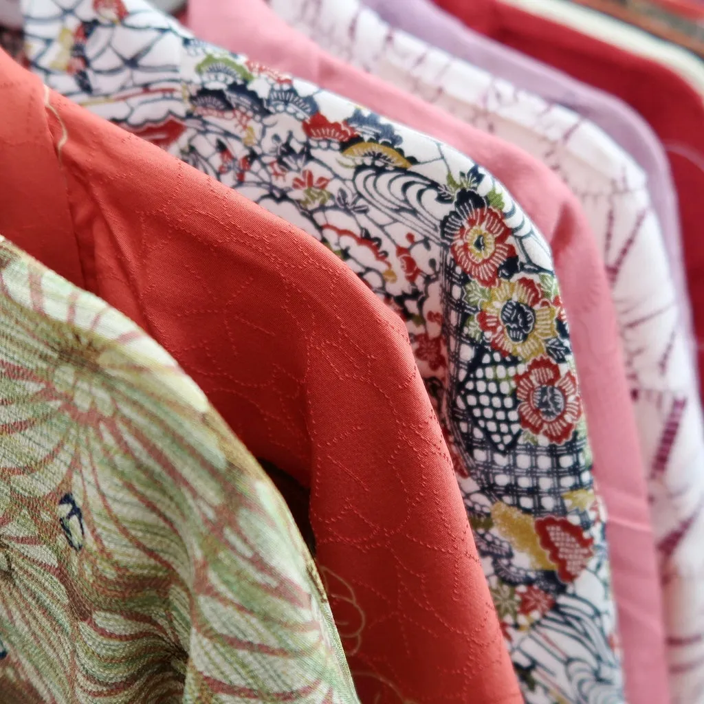 Bundle 15pcs Silk Colored Haori Jacket Wholesale Bulk Free Shipping #369