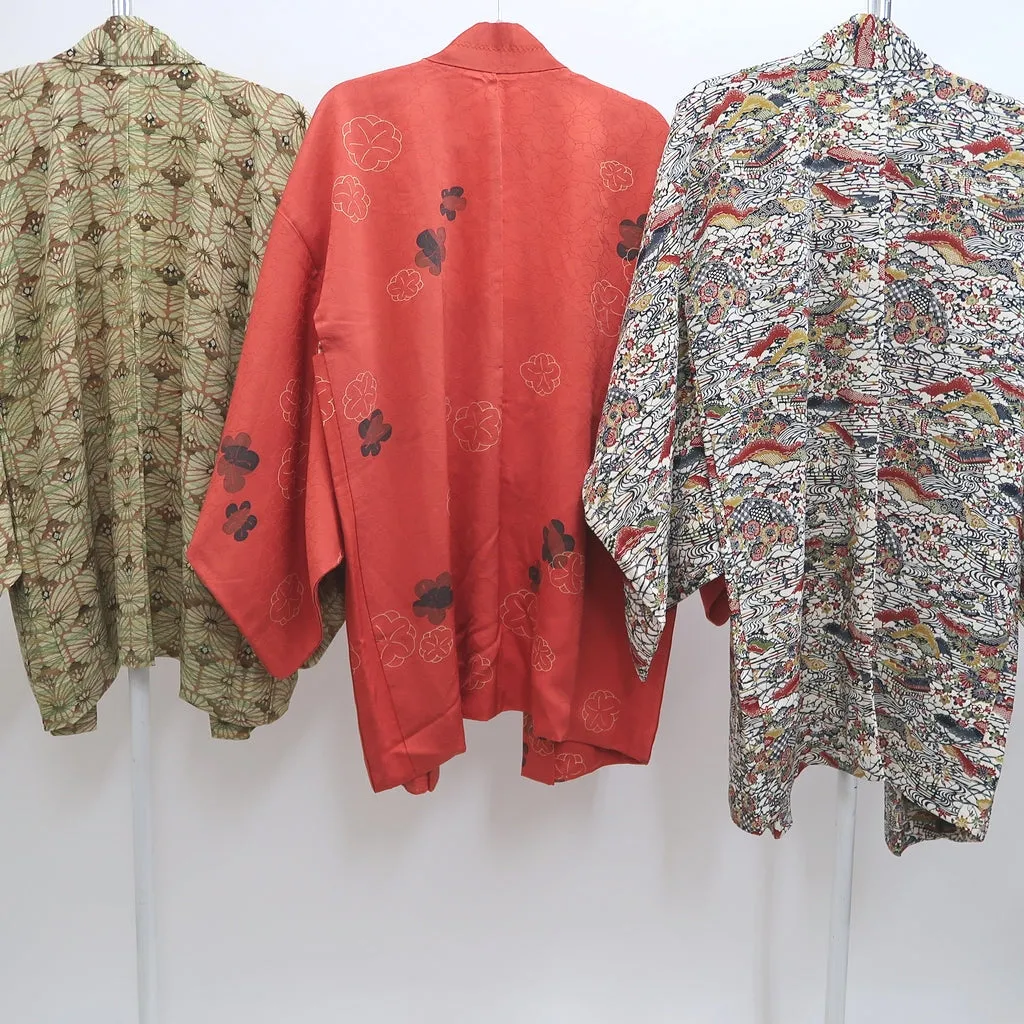 Bundle 15pcs Silk Colored Haori Jacket Wholesale Bulk Free Shipping #369