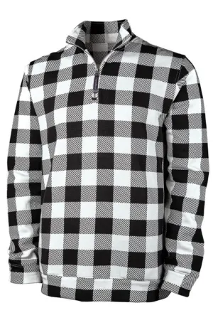 Charles River Unisex Black Check Crosswind Quarter Zip Sweatshirt (Wholesale Pricing N/A)