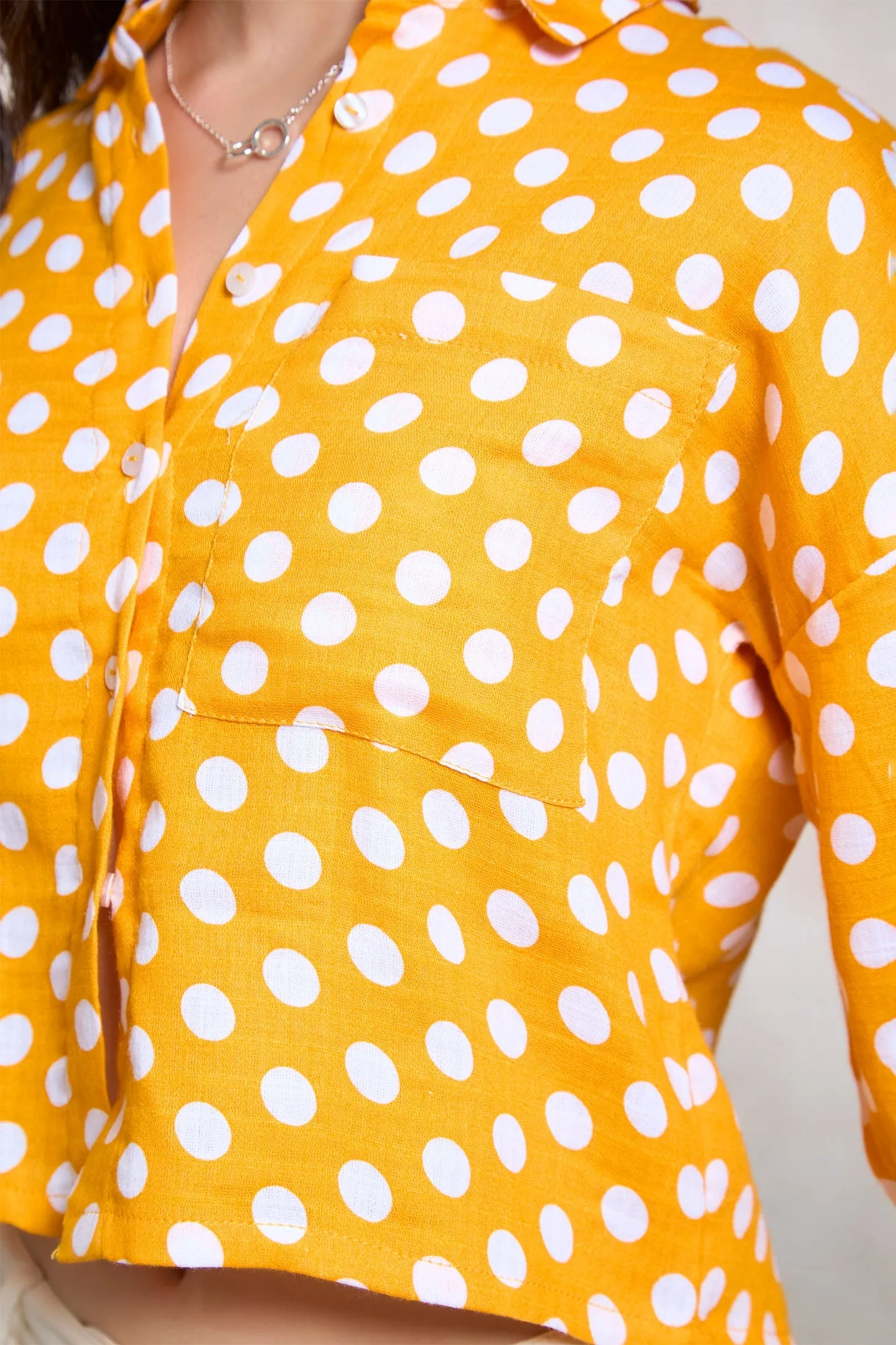 Cheryl|Polka Boxy Cotton Shirt