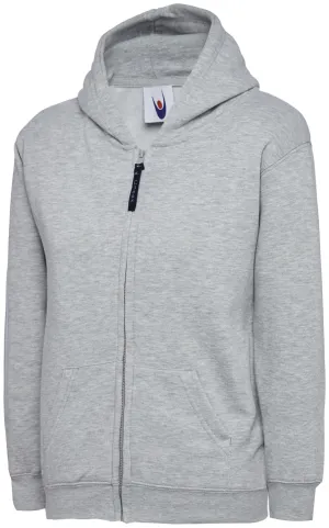 Childrens Classic Full Zip Hooded Sweatshirt | Heather Grey