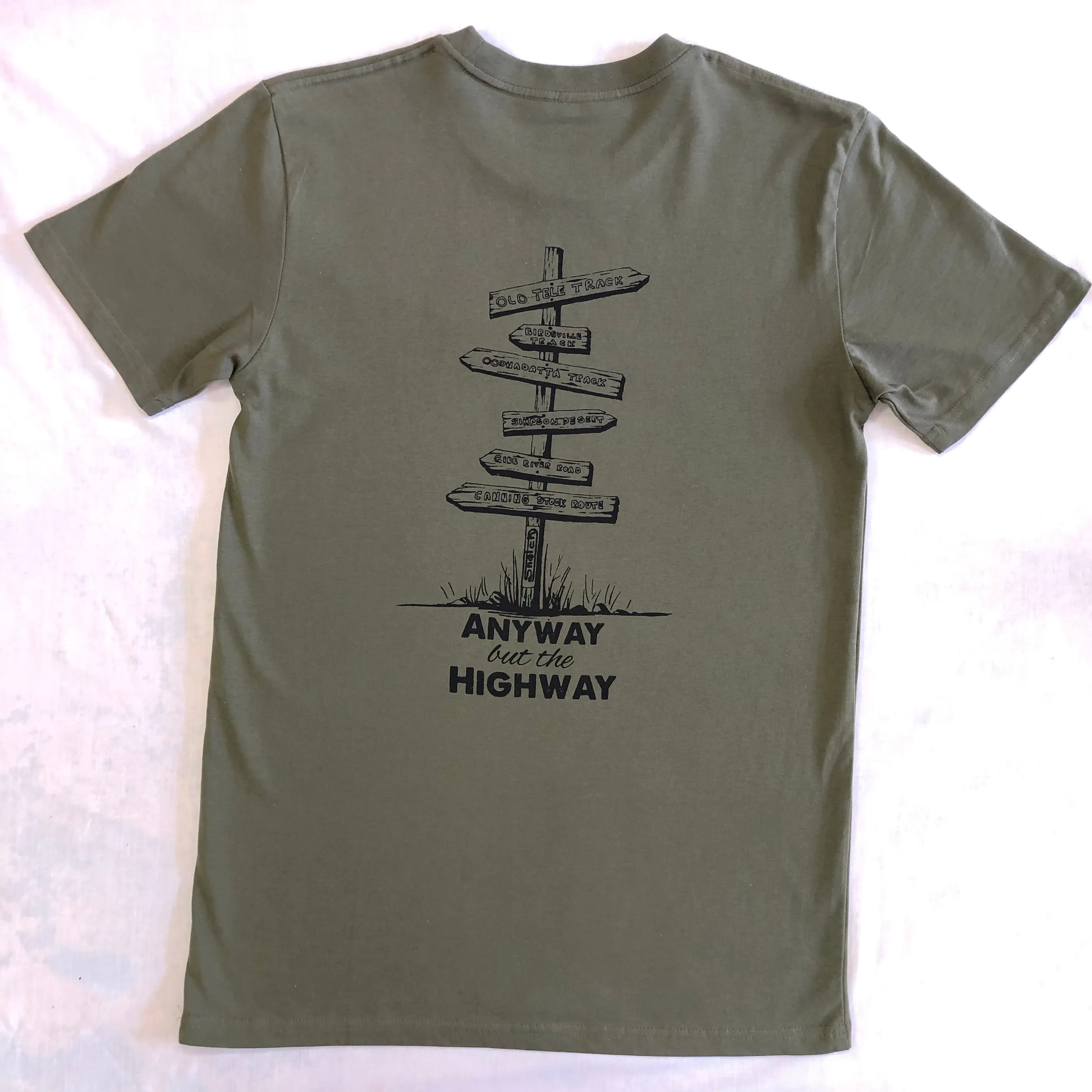 Crew Tee Graphic Print Iconic Places Army Green