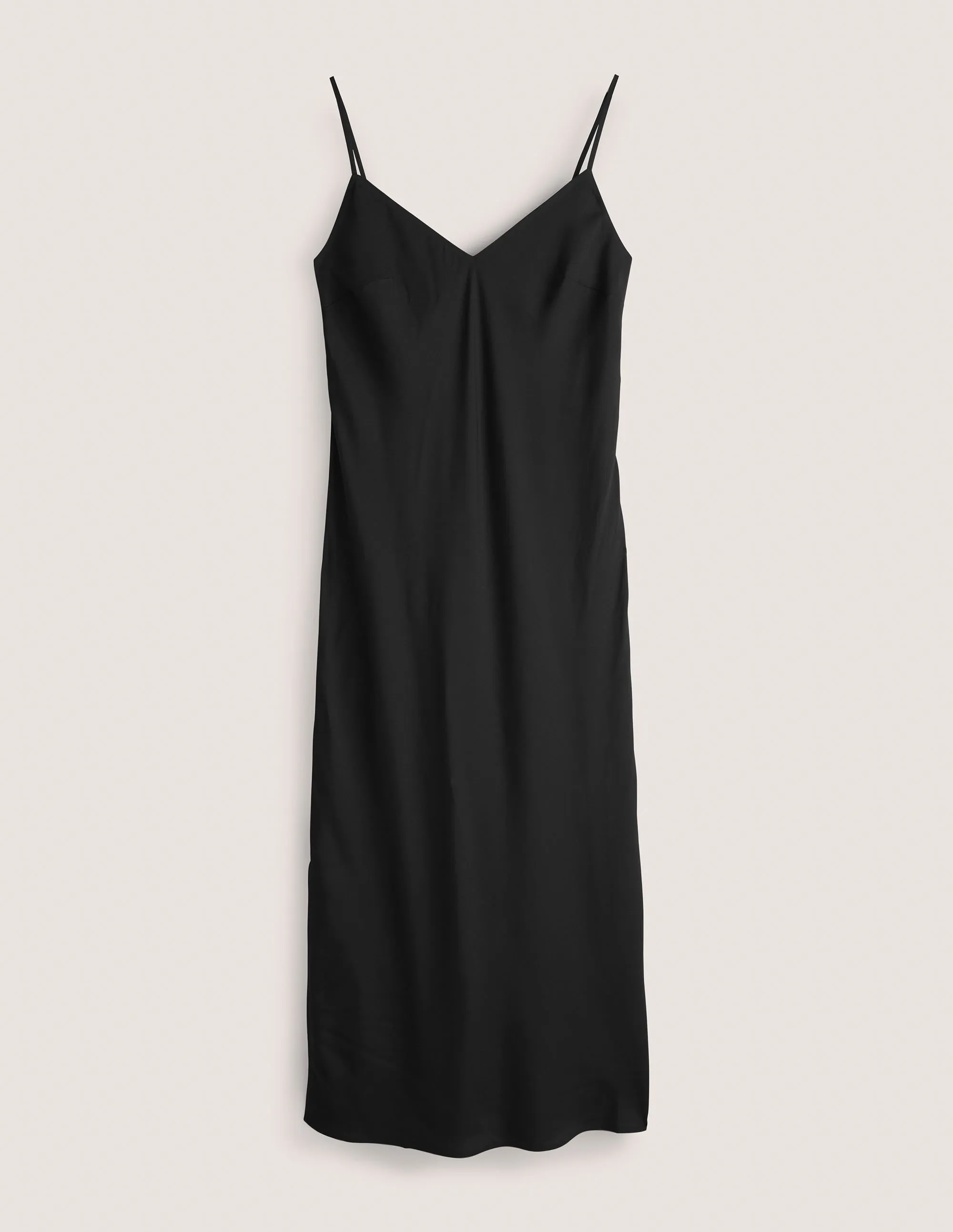 Elena Midi Slip Dress-Black