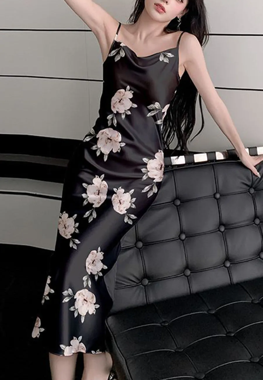 Floral Print Slip Midi Dress