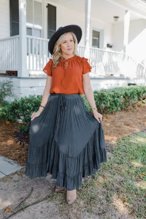 Grey Day Date Maxi Skirt