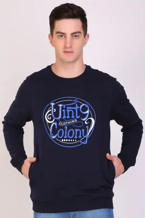 HiFlyers Full Sleeve Printed Men Sweatshirt-Navy