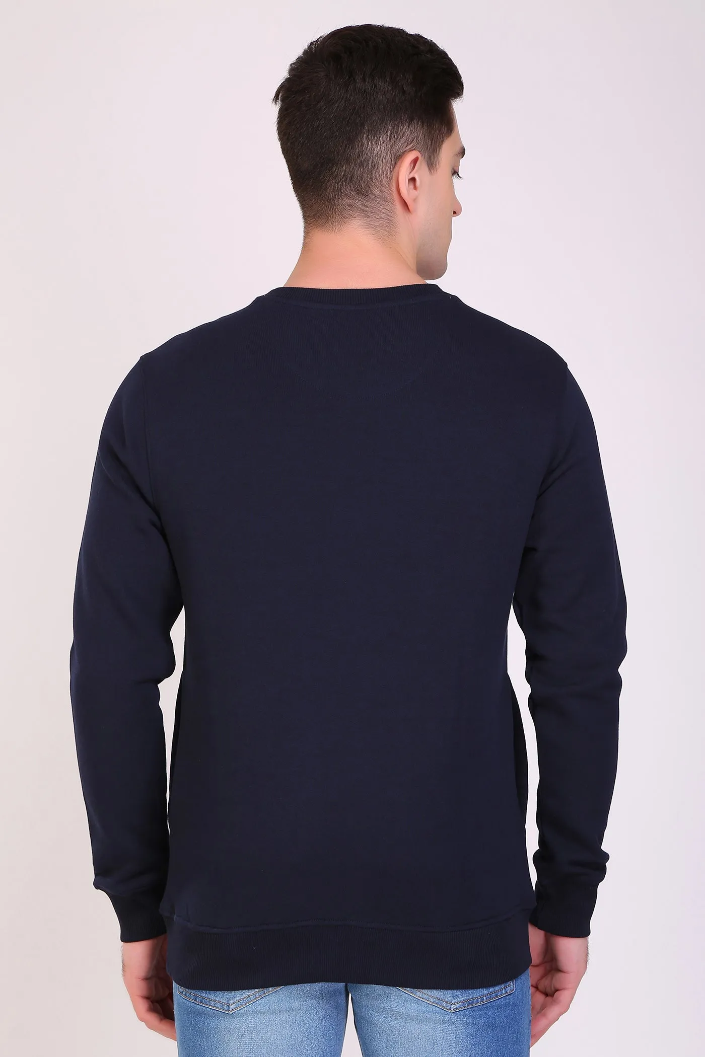 HiFlyers Full Sleeve Printed Men Sweatshirt-Navy