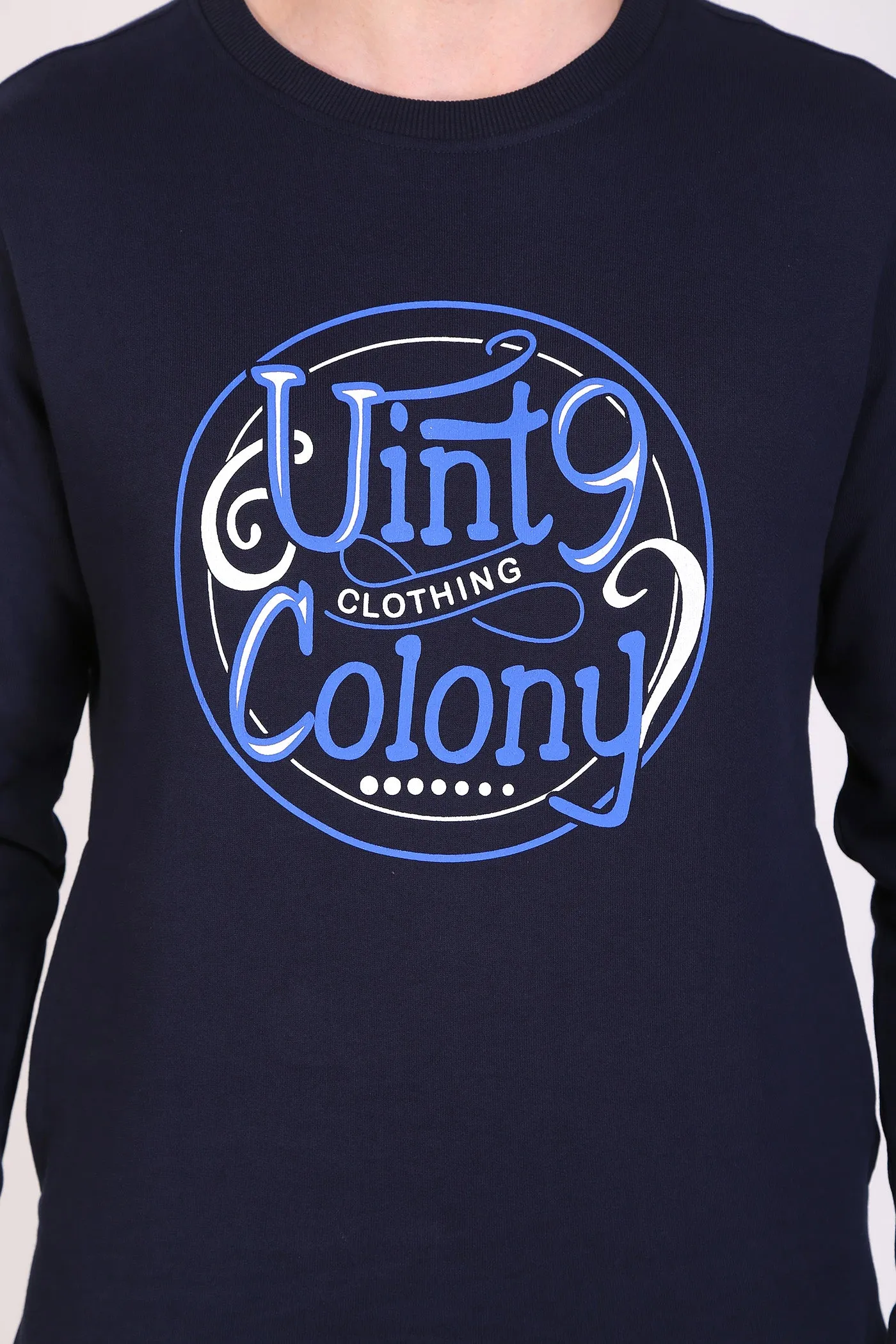 HiFlyers Full Sleeve Printed Men Sweatshirt-Navy