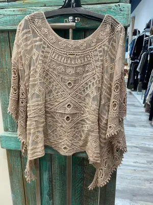 Lace and Crochet Top in Taupe by Origami