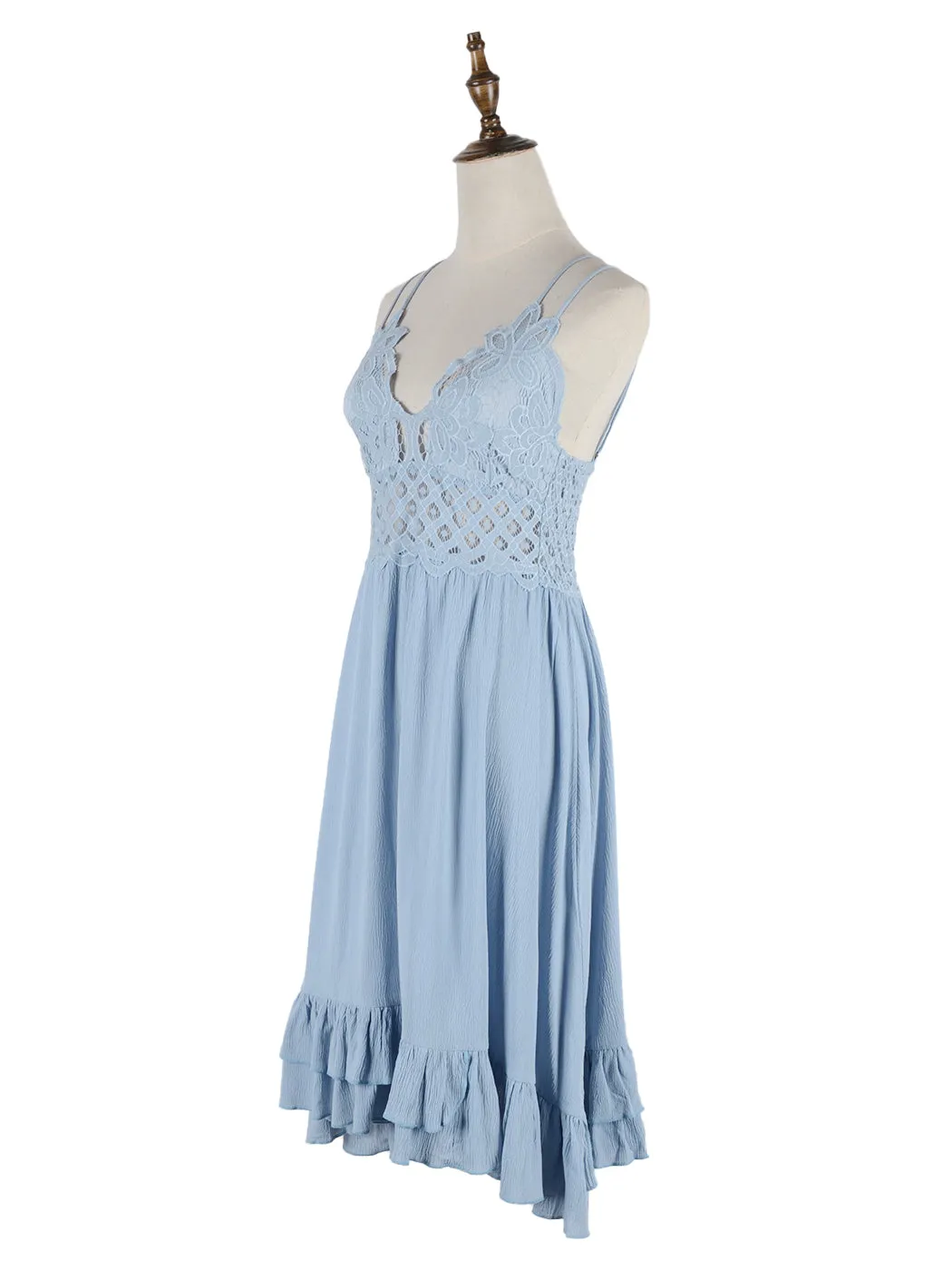 Lace Ruffle Slip Dress