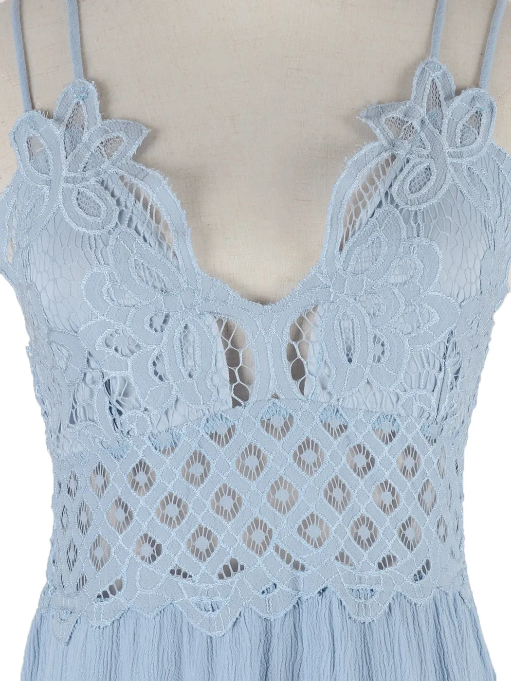 Lace Ruffle Slip Dress