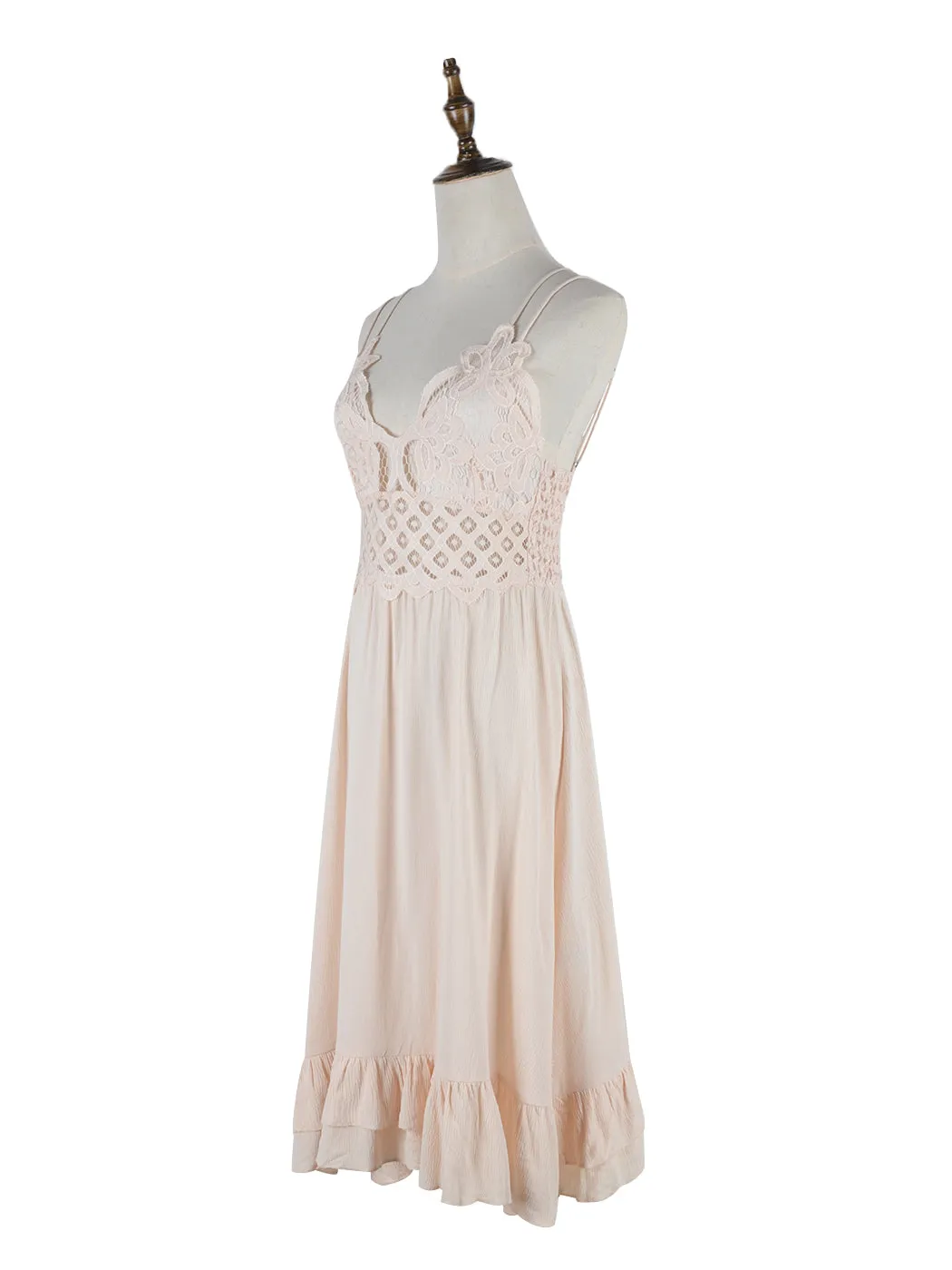 Lace Ruffle Slip Dress