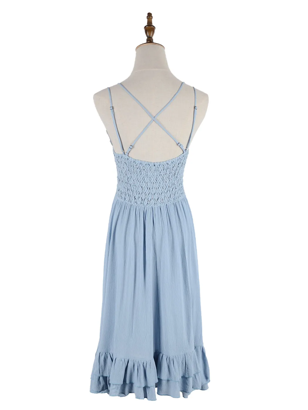 Lace Ruffle Slip Dress