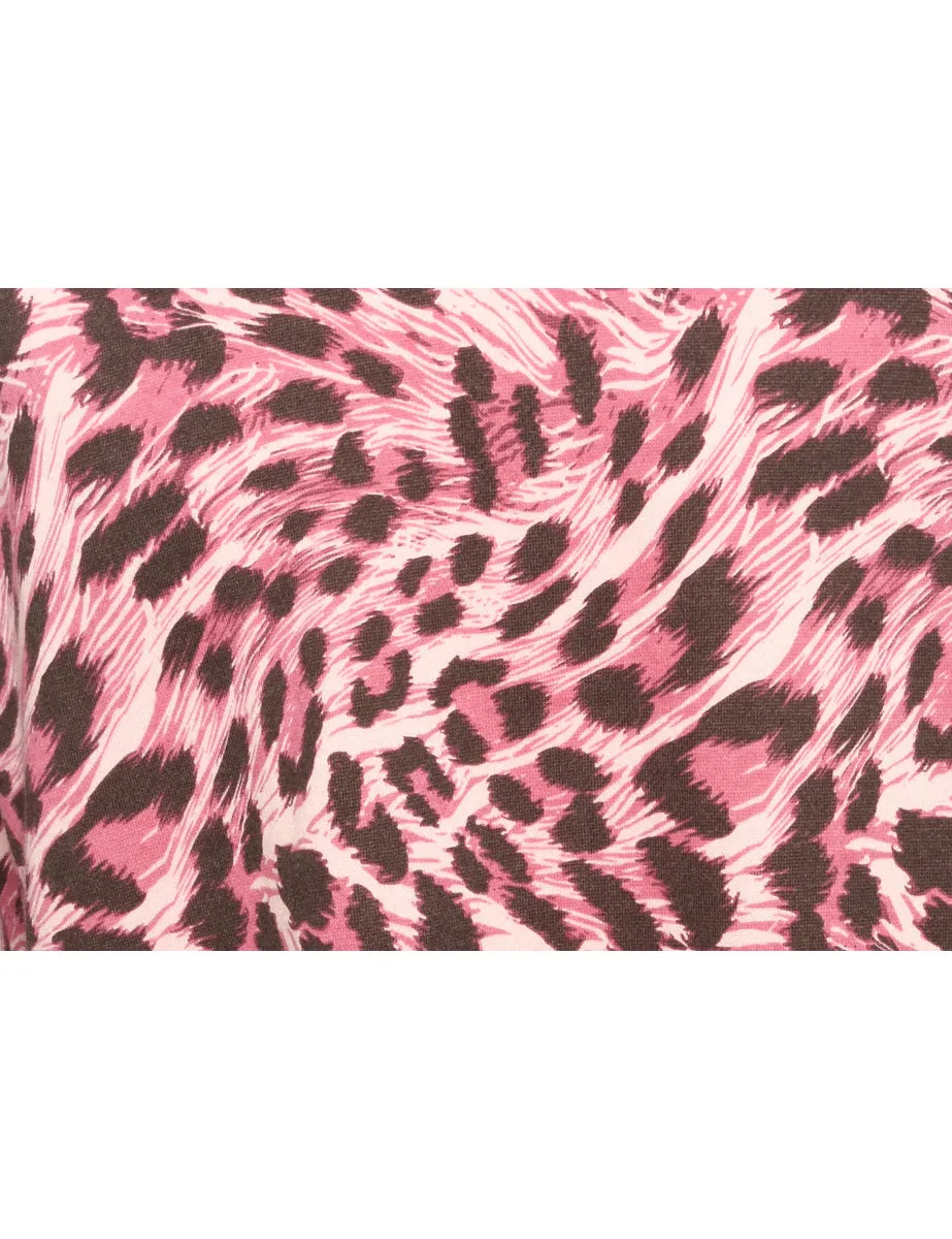 Leopard Print Purple Sweatshirt - M