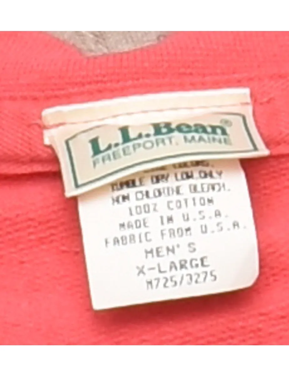 L.L. Bean Plain Salmon Pink Sweatshirt - XL