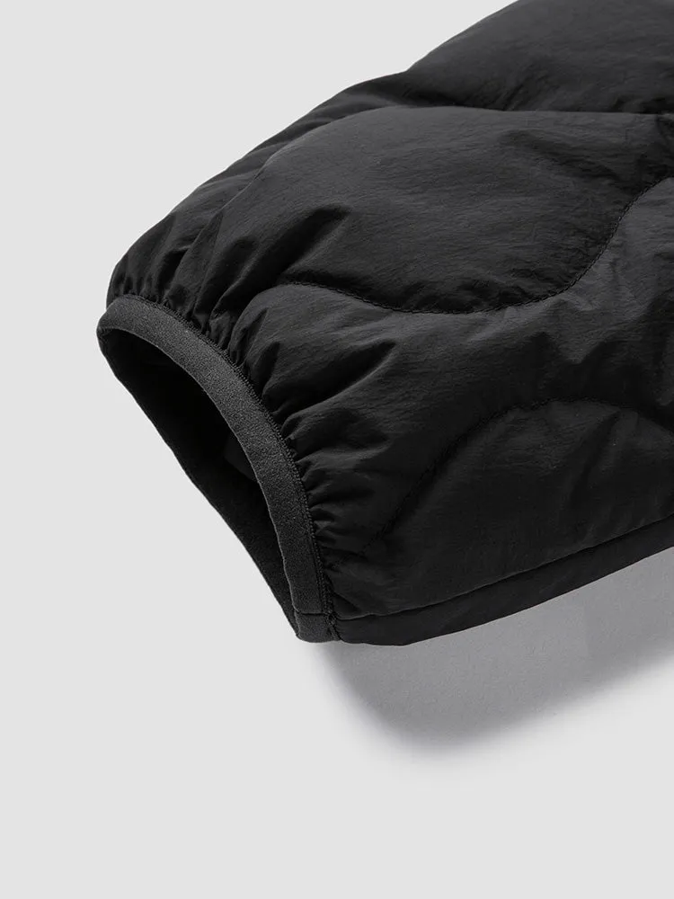 Men's black short and light down jacket
