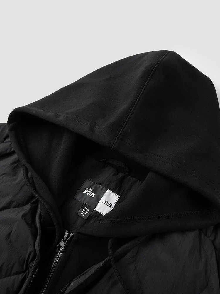 Men's black short and light down jacket