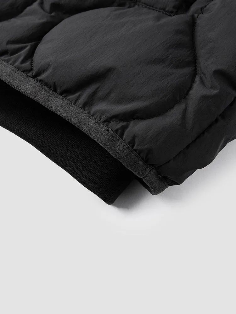 Men's black short and light down jacket