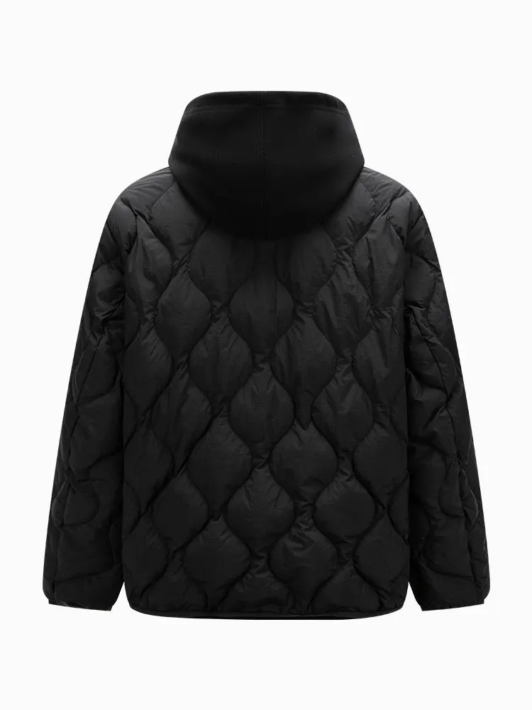 Men's black short and light down jacket