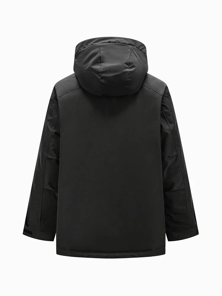 Men's gray short thin down jacket