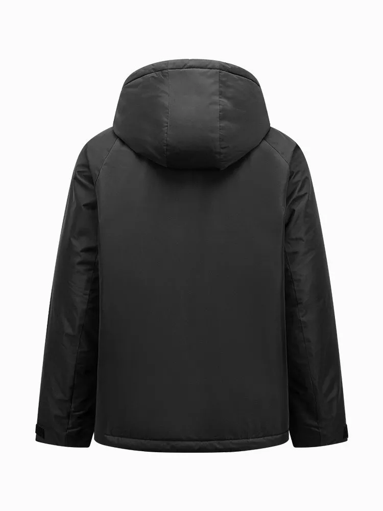 Men's light gray mid-length thick down jacket