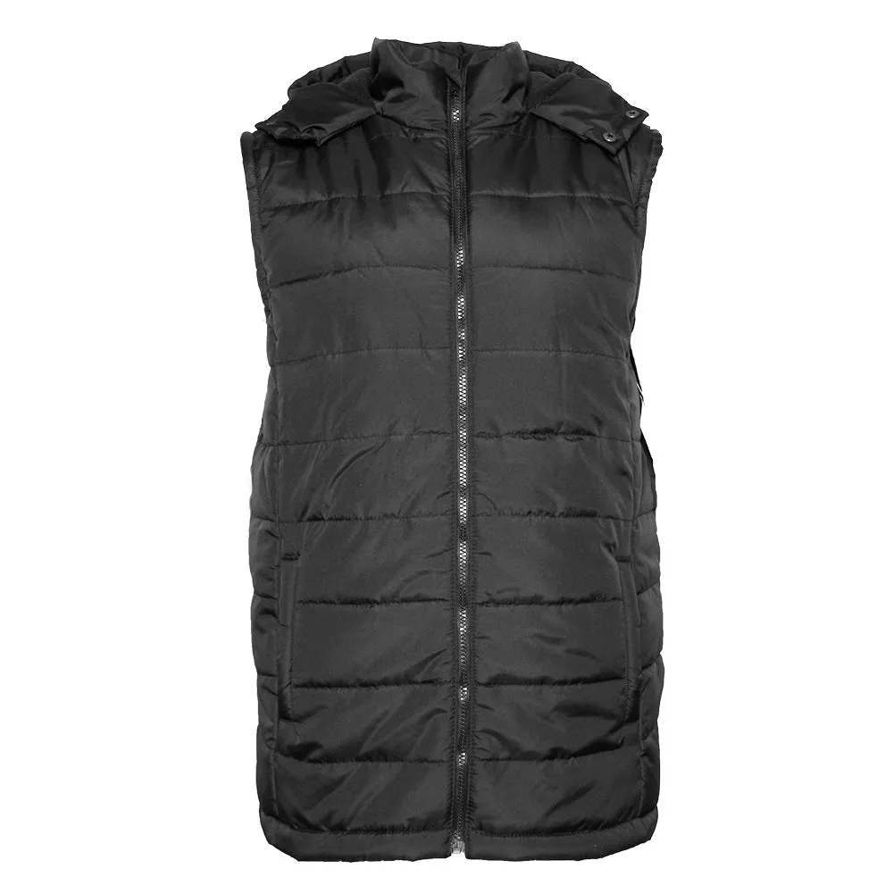 Men's Puffer Vest Jacket Fall Winter Zip Up Warm Fleece Lining Button Hoodie