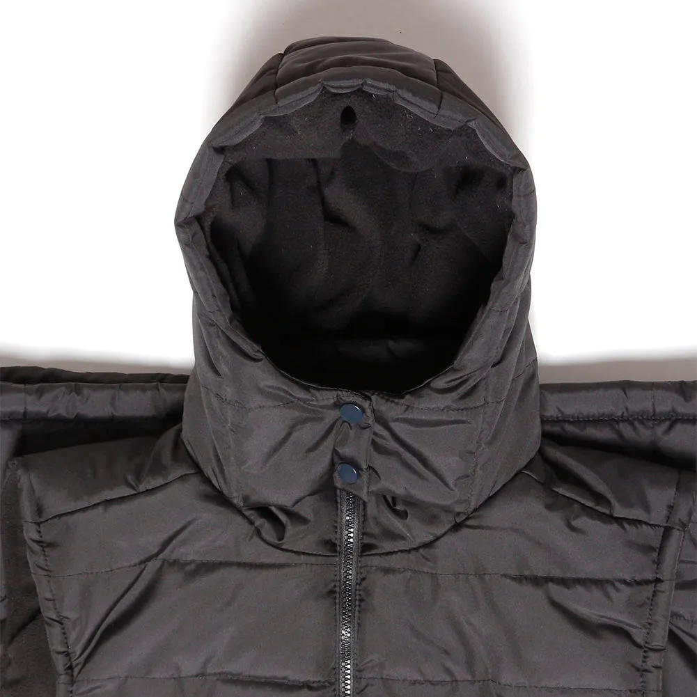 Men's Puffer Vest Jacket Fall Winter Zip Up Warm Fleece Lining Button Hoodie