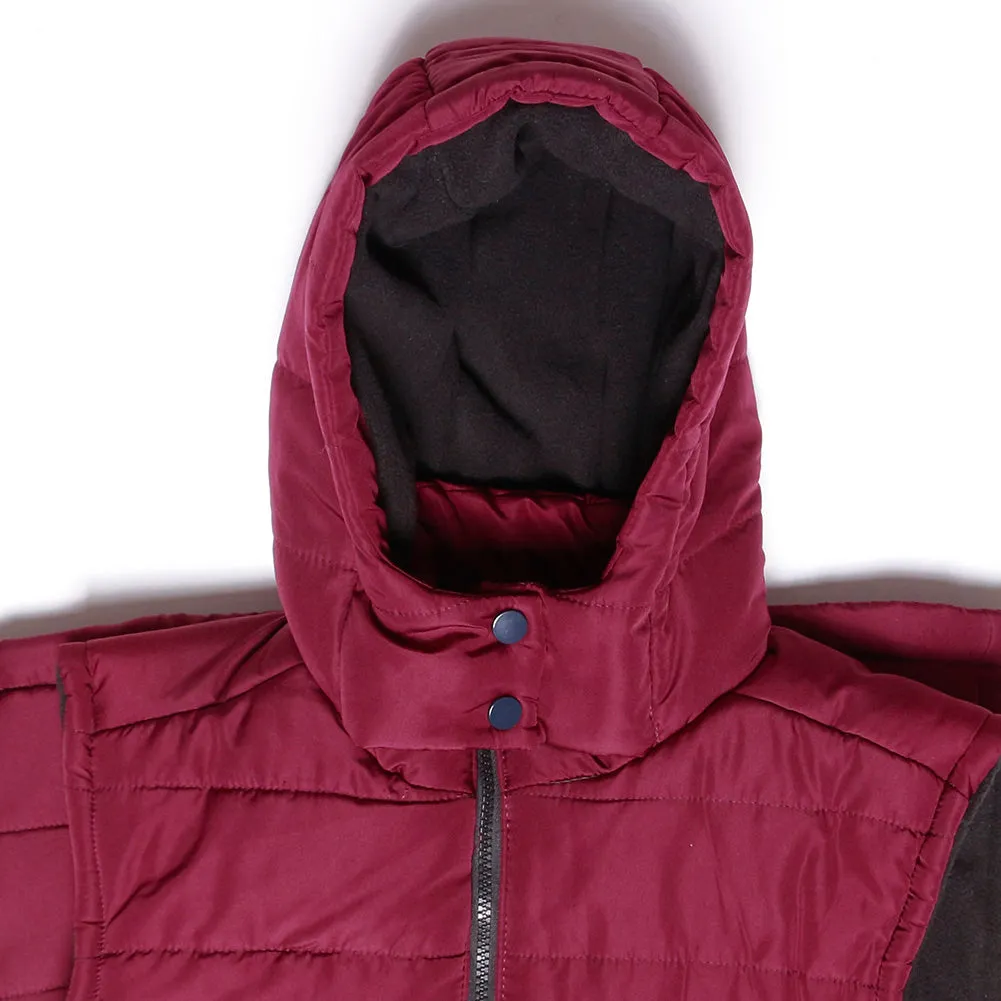 Men's Puffer Vest Jacket Fall Winter Zip Up Warm Fleece Lining Button Hoodie