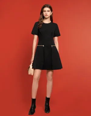 Metallic Zip Pocket Dress