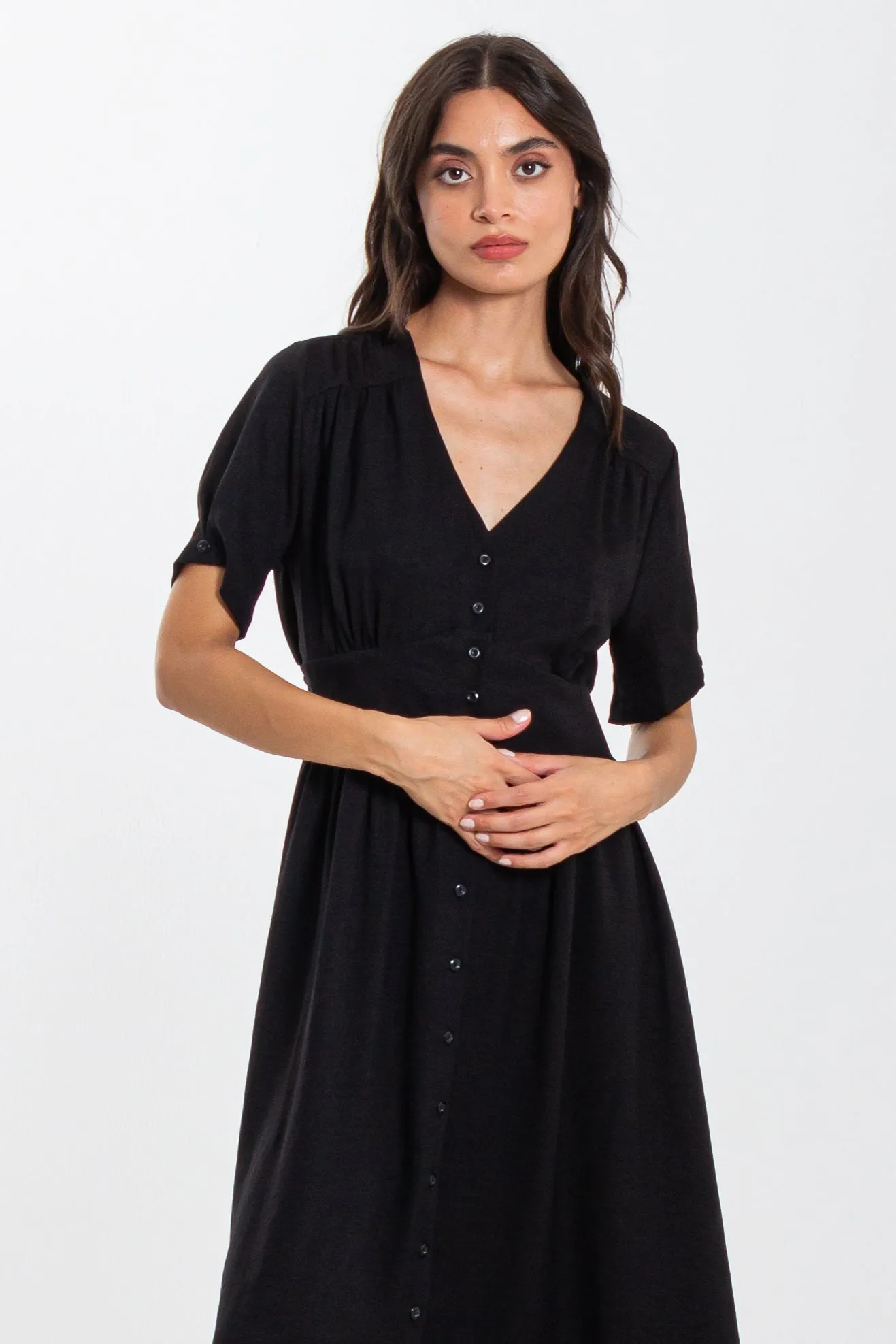 MIDI DRESS WITH A TAPERED WAIST