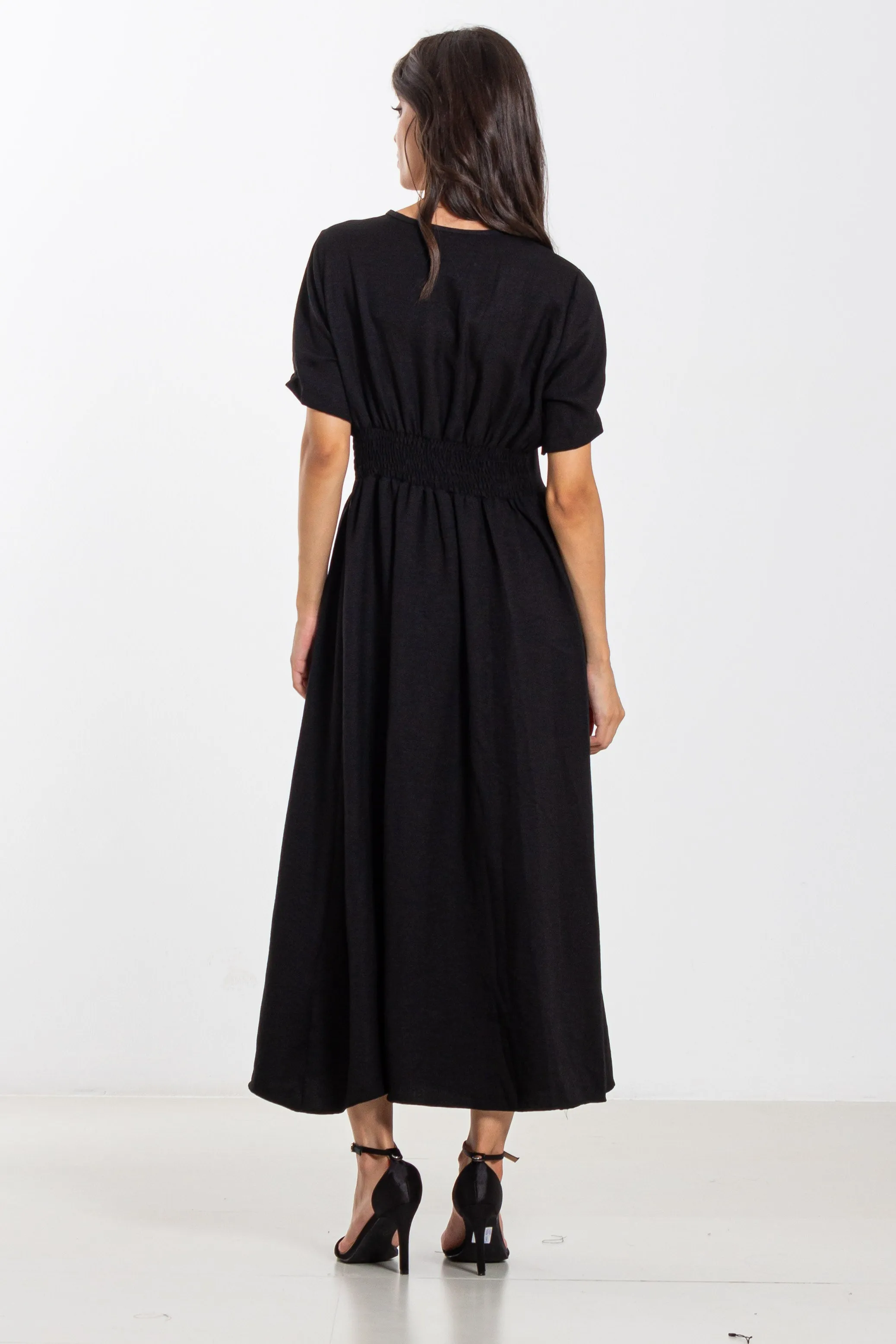 MIDI DRESS WITH A TAPERED WAIST