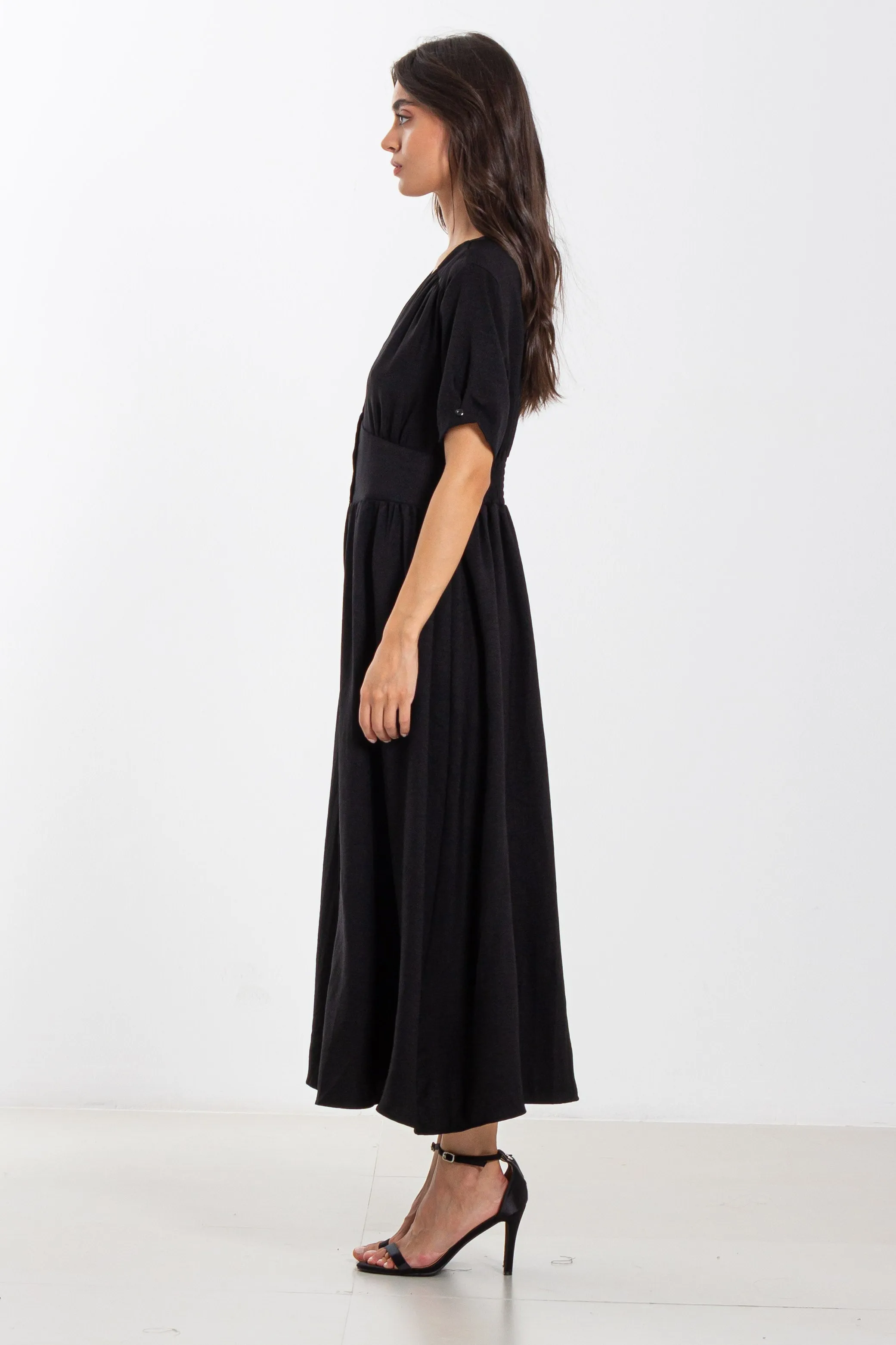 MIDI DRESS WITH A TAPERED WAIST
