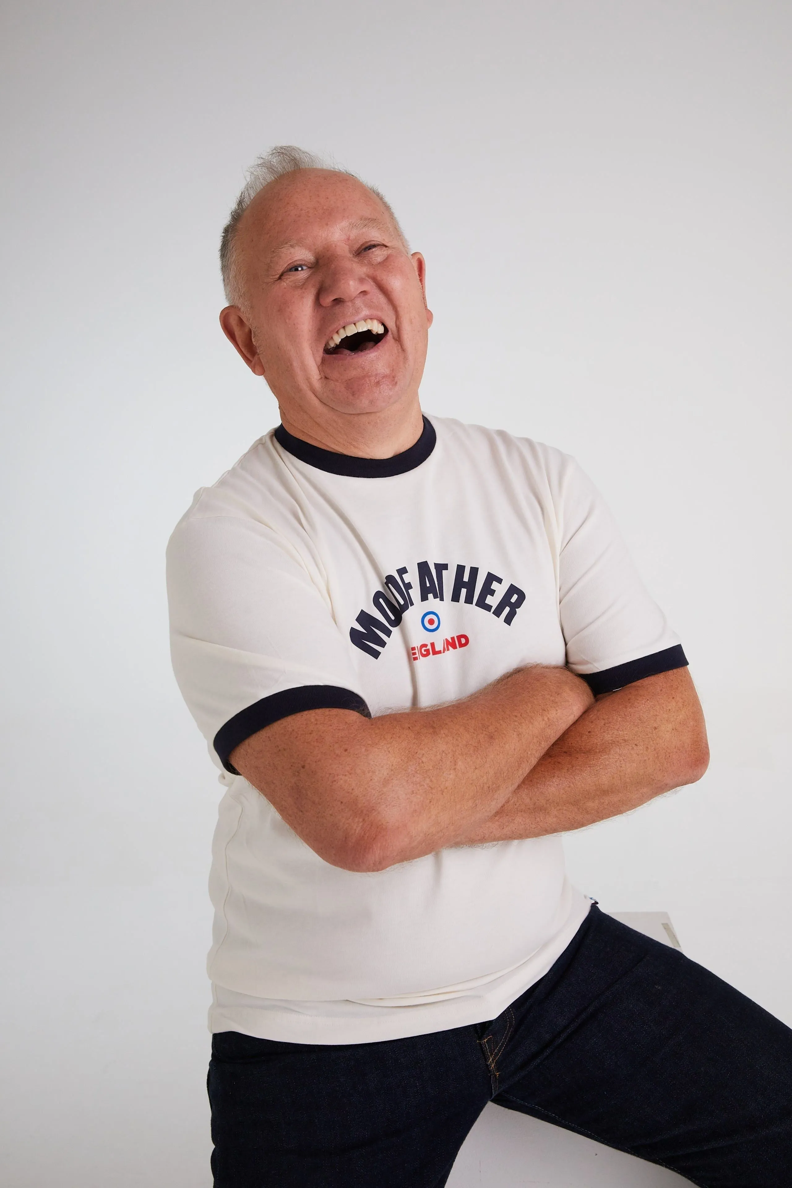 Modfather Clothing - England Script Logo Ecru - T-Shirt