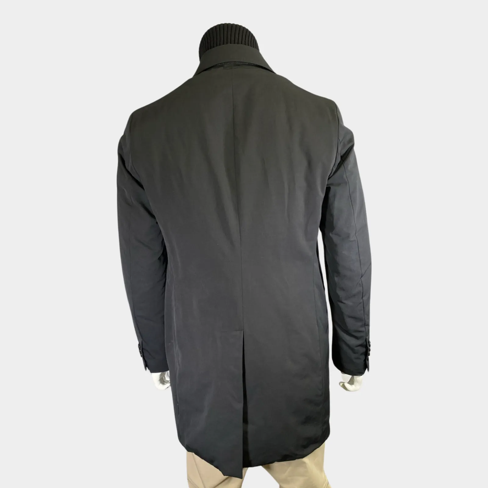 Moncler men's black coat with puffer insert