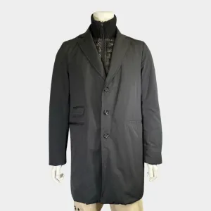 Moncler men's black coat with puffer insert