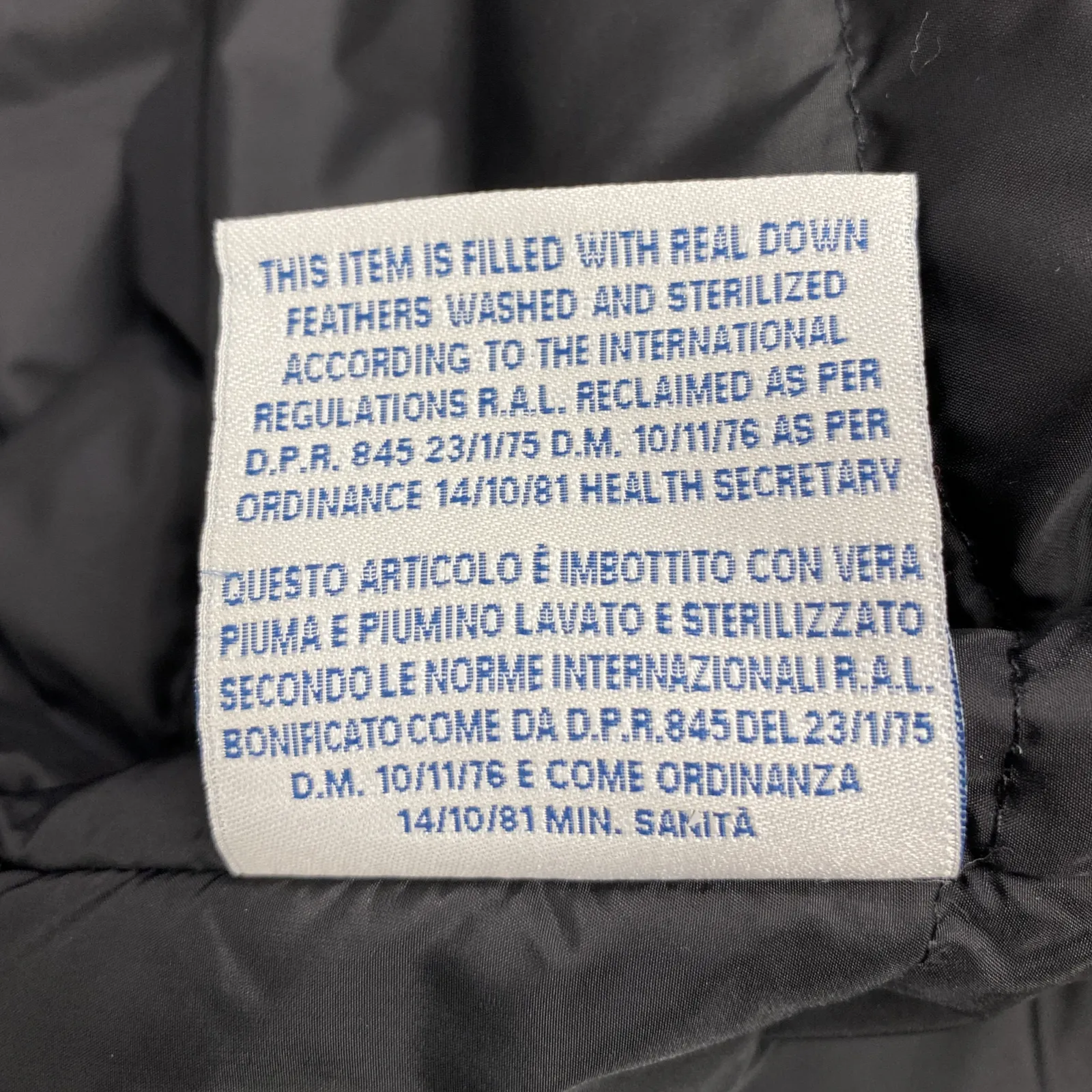 Moncler men's black coat with puffer insert