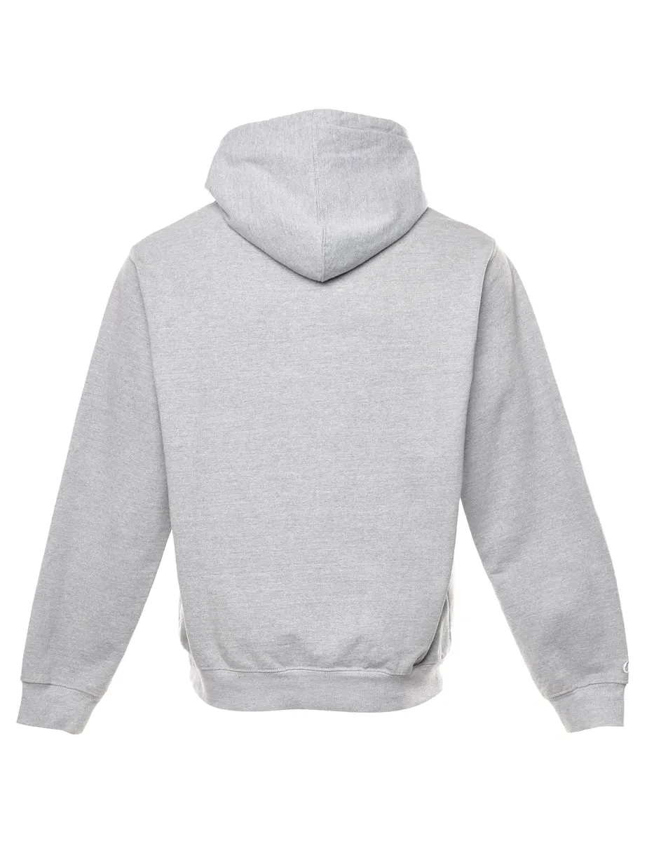 Mustangs Soccer Printed Grey & Blue Hoodie - M