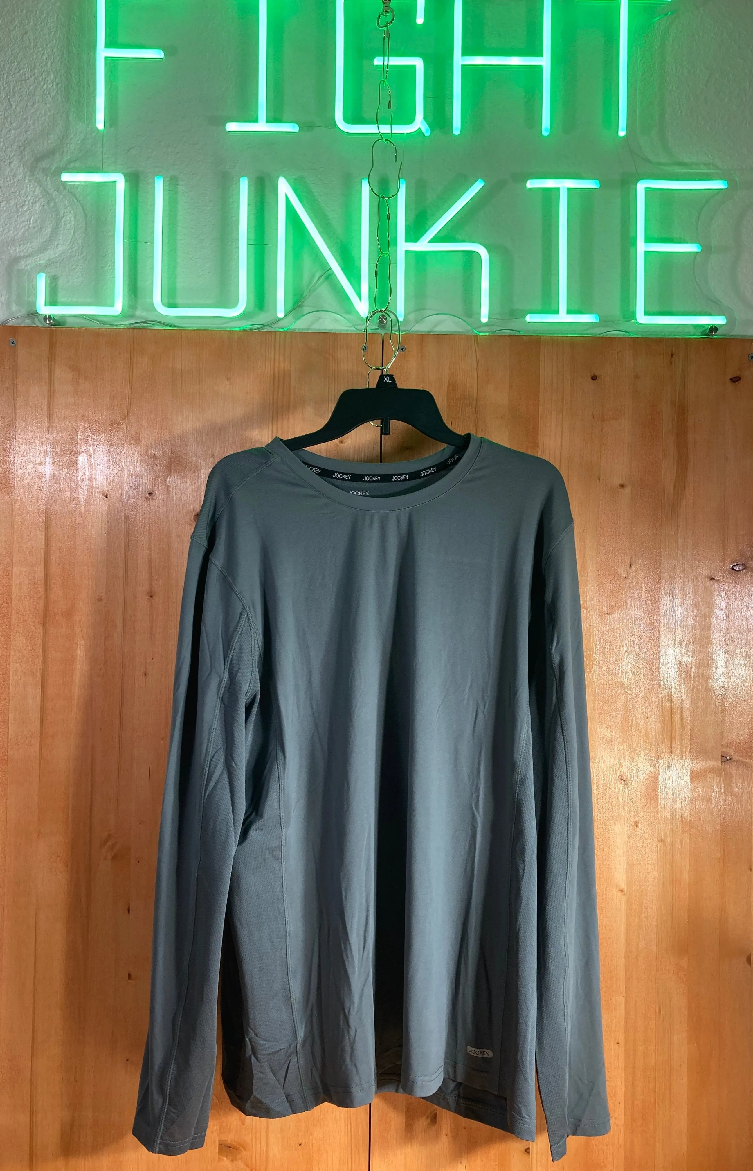 NEW! JOCKEY SPORT THERMAL 2XL Adult Mens Long Sleeve Gray Thermal T Shirt Tee Shirt