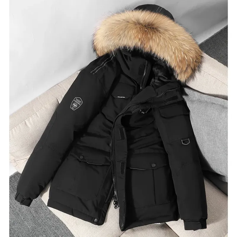 Nordold - Parka Winterjas Heren – Waterafstotend met Afneembare Capuchon en Bontkraag