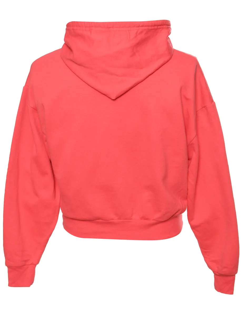 Pink Cocacola Printed Hoodie - M