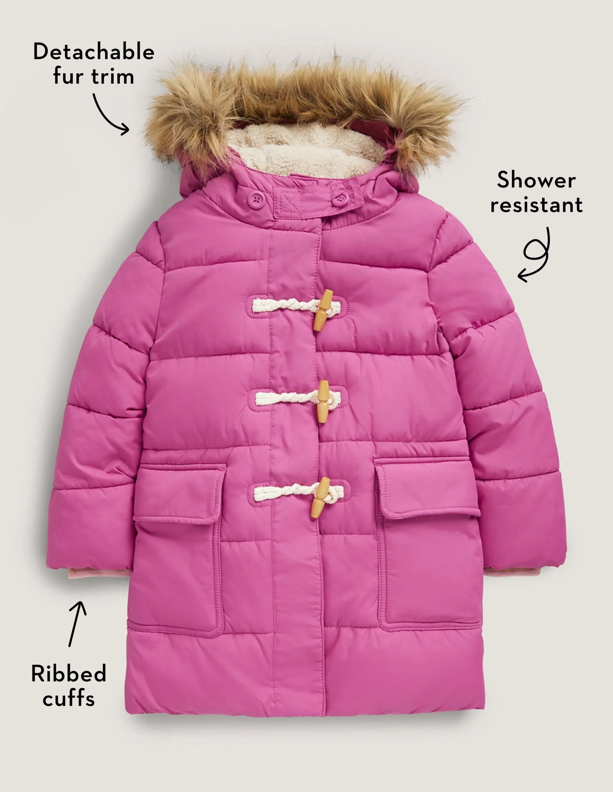 Pink Hooded Puffer Jacket-Sweet Pink