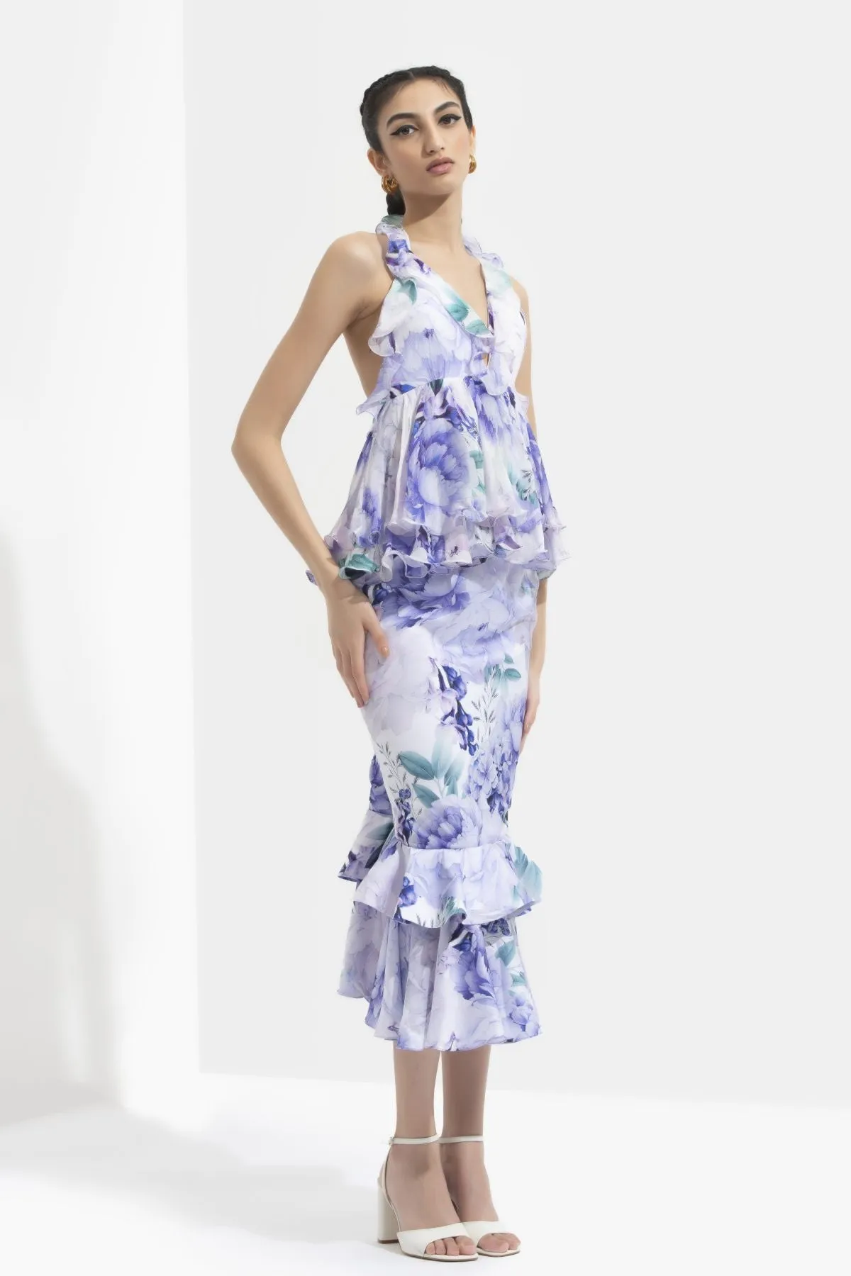 Printed Halter Skirt Set