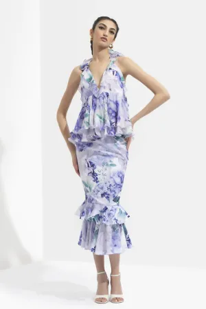 Printed Halter Skirt Set